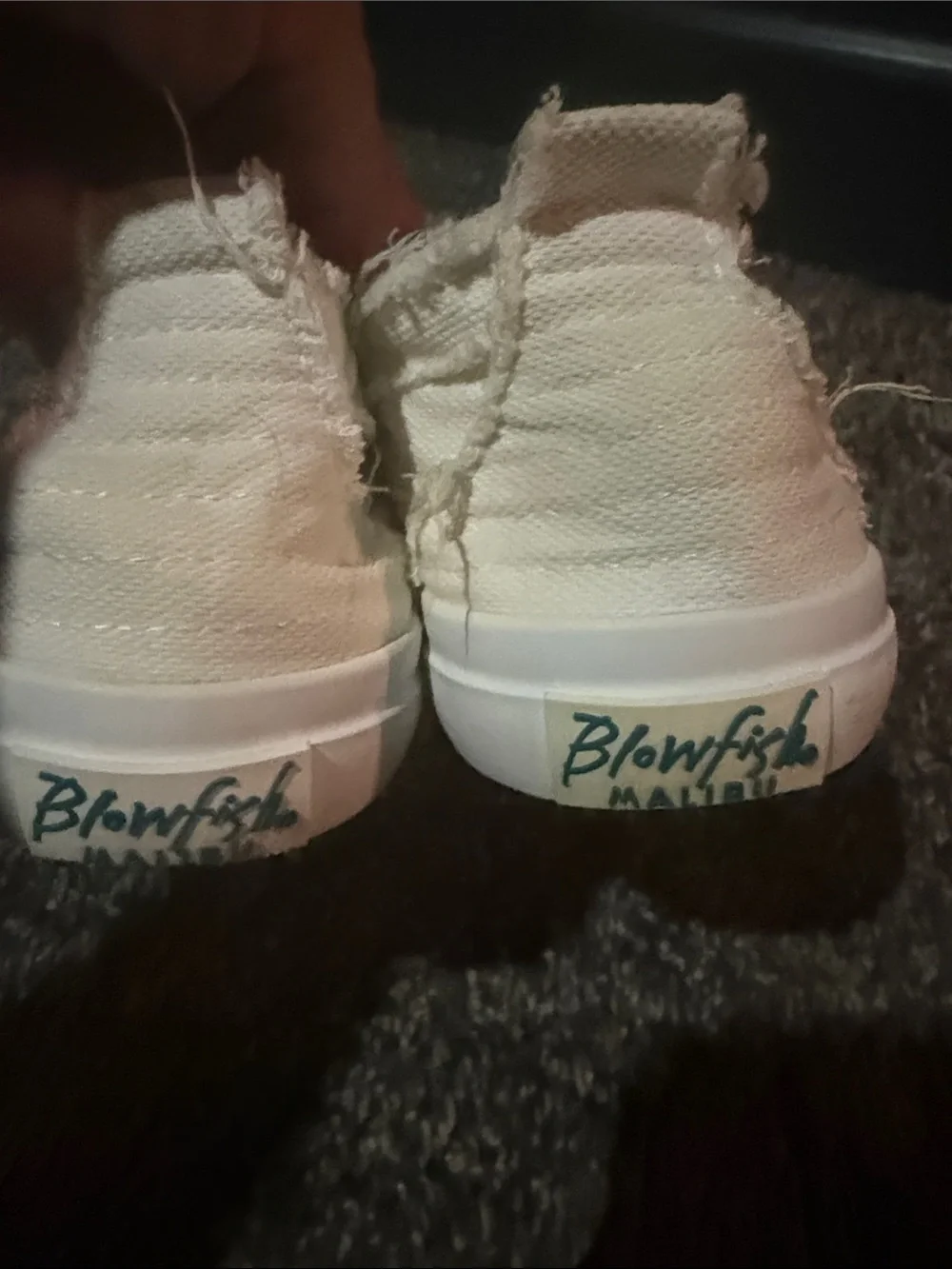 Blowfish Frayed Slip-On Sneakers in White